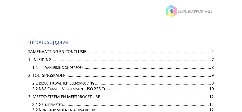 Bewijsrapportage rapport inhoudsopgave - Bewijsrapportage Bewijsrapportage voorbeeld inhoudsopgave rapport