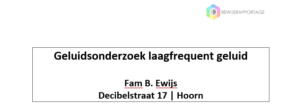 Bewijsrapportage rapport titel geluidsonderzoek